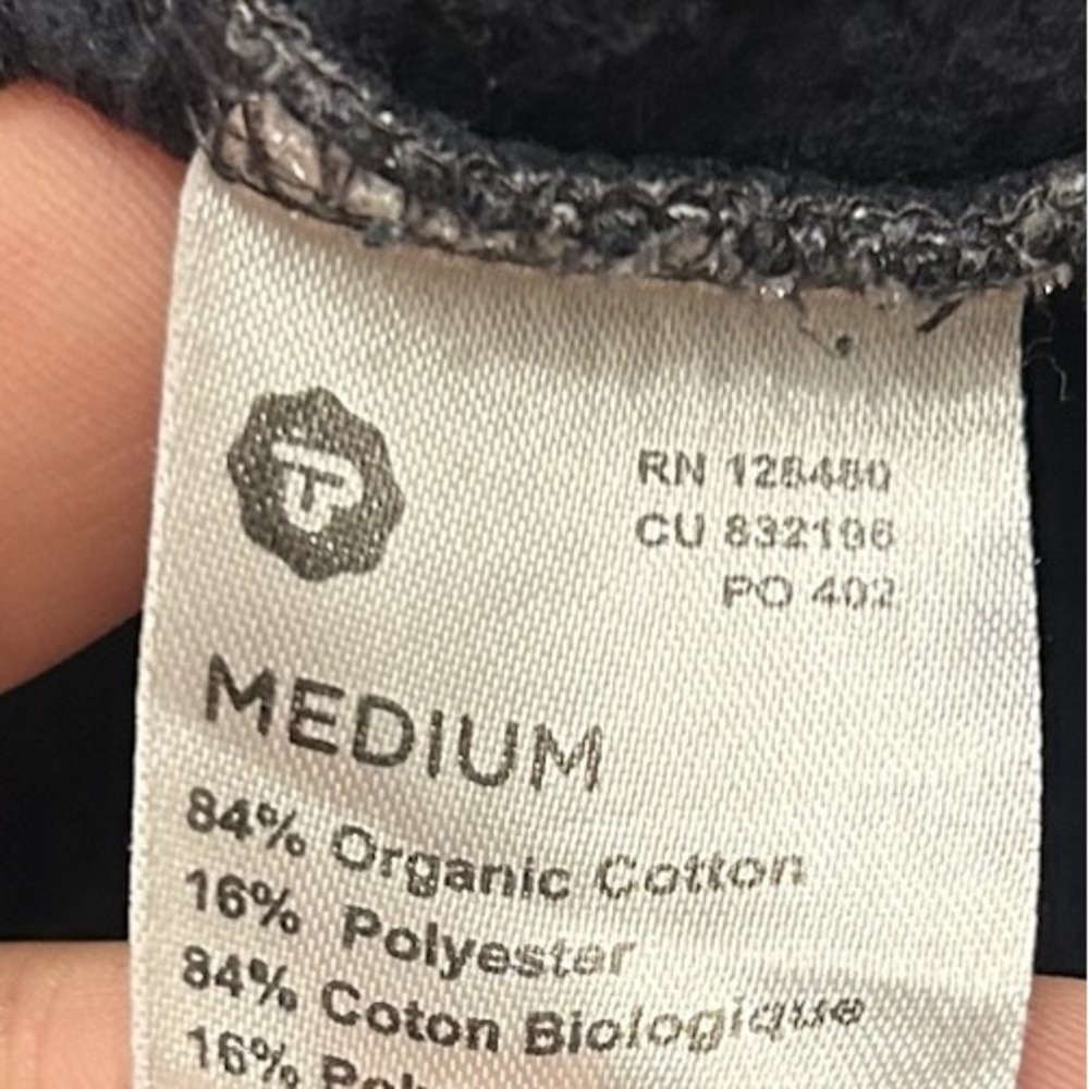 Pact Organic Full Zip Hoodie Sweatshirt Gray Black Women Medium‎ Athleisure Gym - Picture 5 of 5